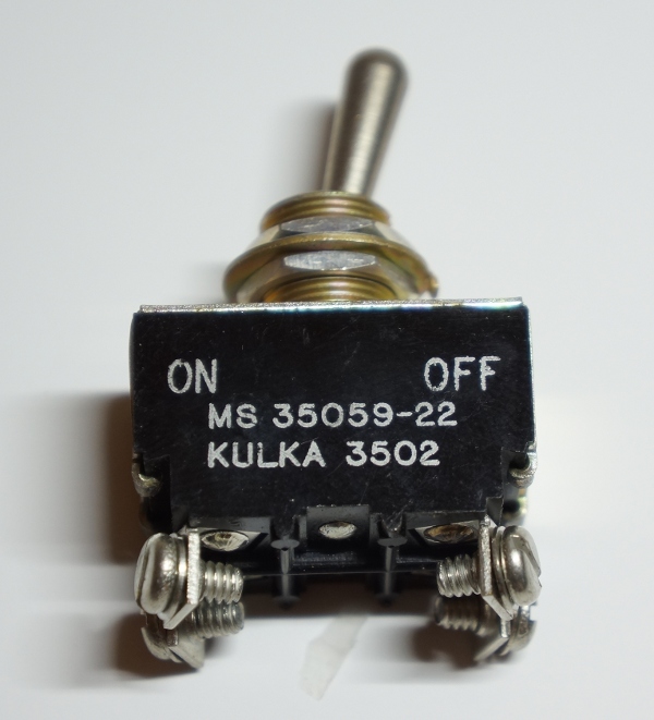 Kulka 3502 MS3505922 Toggle Switch DPST MilSpec NSN 5930006551514